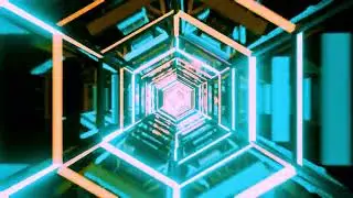 Square Shaped Abstract Tunnel VJ Loop Motion Background || Neon Light Tunnel 4k 60fps