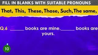 Fill in the blanks with suitable pronouns  ( demonstrative pronoun) [ pronoun quiz with answer]