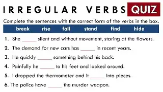 CAN YOU PASS THIS IRREGULAR VERBS QUIZ?