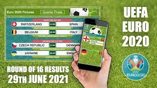 UEFA Euro 2020 Round of 16 Results - 29th June 2021