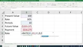 Present & Future Worth, Payment, Rate, Number of Period, Calculations Using MS Excel Economics