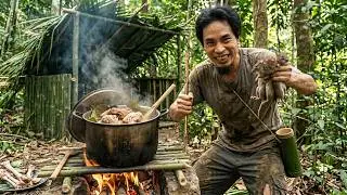 Extreme Solo Survival Starting with Nothing | Building Shelter Catching Food and Cooking Outdoors