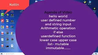 Full Course Kotlin on IntelliJ Idea IDE  Hello world, user defined input ,fu,if else, for loop etc..