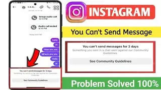 you can't send messages for 3 days instagram problem 2025 | Fix message send 3 days problem