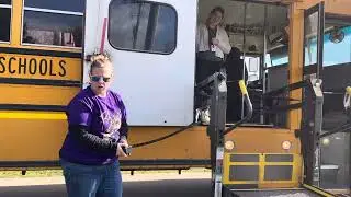 Sam getting home from school & off the school bus lift 11.10.23 