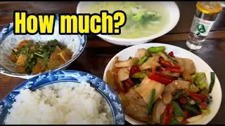 Cost in China: Fried Porkbelly Combo + Shot of Alcohol 40% Proof (Bai Jiu)