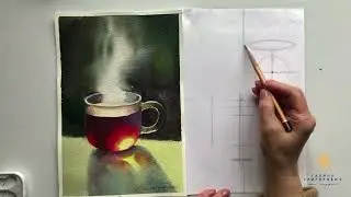 Пишем акварель "горячий чай"