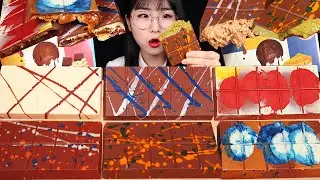 찐! 두바이 픽스 초콜릿 전메뉴 먹방!🍫 FIX DUBAI CHOCOLATE MUKBANG ASMR 피스타치오 솔티드캐러멜프레첼 퍼지브라우니 캐러멜땅콩버터 로투스치즈케이크 바클라바