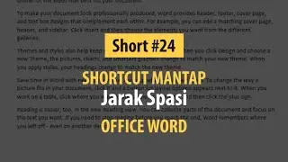 Shortcut Mengatur Jarak Spasi dengan Cepat