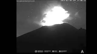 Popocatepetl Volcano Glowing -Time Lapse March 31 2024
