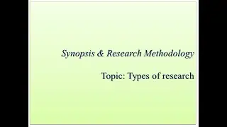 What are Types of research 