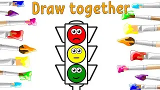 Drawing traffic lights for kids / Bolalar uchun svetafor rasm chizish / Рисуем светофор для детей