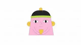 Funny personage slurping coffee cup line 2D character animation