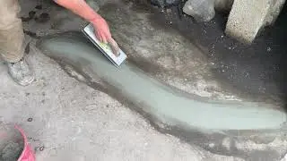 Concrete Floor Crack Repair - Step 4  - Smoothing or 