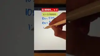 0.9 Repeating Equal to 1 Algebraic Proof | Fun Math JusticeTheTutor 