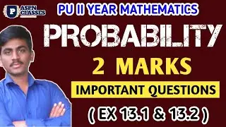 2nd PU PROBABILITY 2 MATKS IMPORTANT TWO QUESTIONS 2024 || CLASS 12TH PROBABILITY REVISION 2024