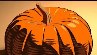 A Vectornator Halloween Pumkin using 3D CG as Reference Photography
