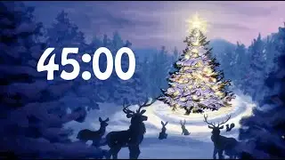 45 Minute Christmas Countdown Timer with Music, Animated Animals & Christmas Tree