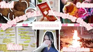 Holi + Study🌱Notes🍃10TH GRADER STUDY VLOG✨Productive Study🌸 #aesthetic #explore #study #class10#cbse