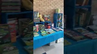 PaperPie Book Fair set up Memorial Lutheran