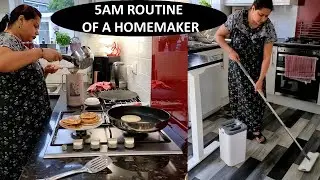 5am Start Of Daily Life | Indian Morning Breakfast, School Lunch Box & Cleaning Routine