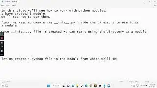 Working with Python Modules