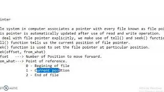 File Handling 5 (tell and seek functions) by Programming With Python