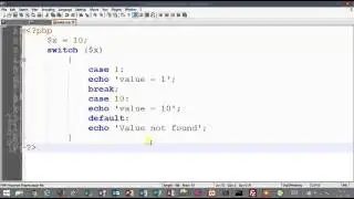 Tutorial 6 - PHP - Switch Statement