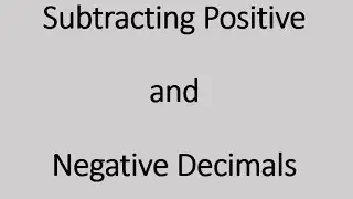 Subtracting Positive and Negative Decimals (Simplifying Math)