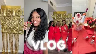 WEEKEND VLOG + VISION BOARD PARTY 2025 + WE DID IT! 3k 🥳 + MANIFESTING AND GROWING