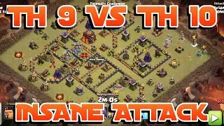 Strategi th 9 vs th10 coc | serangan tergokil clash of clans.