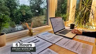 6 HOUR STUDY WITH ME ⎸Background noise, 10 min Break, No music, Study with Merve