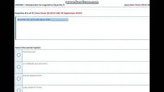 ENG-502 Introduction to Linguistics Quiz 2A ||Virtaul University ||VU ||Online VU