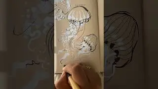 Jellyfish 🌊black and white sketch 
