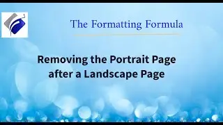 Removing the Portrait Page after a Landscape Page
