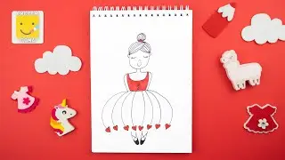 Как нарисовать ДЕВОЧКУ в платье/ Рисование для детей/простые рисунки своими руками