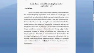 LoRa based visual monitoring scheme for agriculture IoT-2019-20
