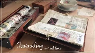 [Traveler's Notebook] Vintage Journaling, paper sounds, relaxing, ASMR