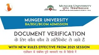 List of documents to be submitted for document verification in Munger University