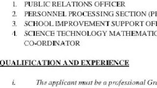 GES vacancies for PRO, SISO, Science Coordinator & PPS Coordinator | Verify their requirements