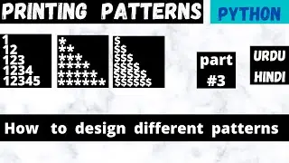 Printing pattern in python HINDI. Part # 3. printing different patterns with CodeBench.