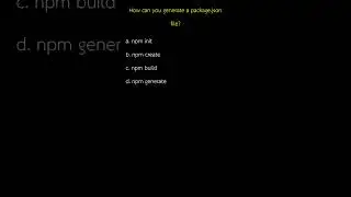 How can you generate a package json file