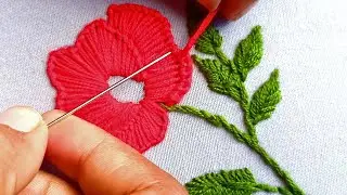 New Simple And Exclusive Hand Embroidery Flower Tutorial||Hand Embroidery