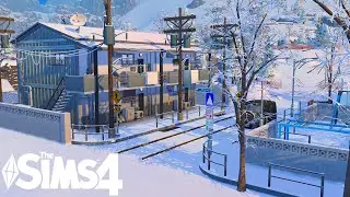 Snowy Apartment and Playground ❄️🛝 | NO CC | Stop Motion | The Sims 4