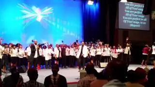 Jonathan Nelson leading worship at THE Faith Center an arrangement of Good Good Father