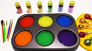 Satisfying Video l Playdoh Rainbow Lollipop Candy With Color Tray ASMR  l Sand Crunchy #4