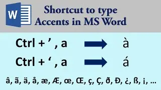 Keyboard shortcut for accents in Word | Type any accents in Word with ease