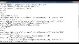 html text and image animation using marquee tag