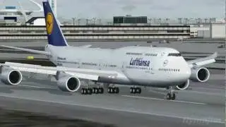 747-8i Lufthansa landing at Los Angeles FSX