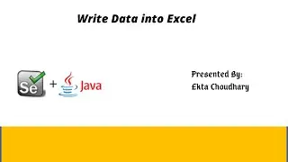 Excel Operations Using POI || How to write data into Excel